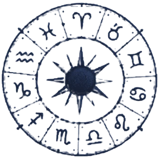 Roue du zodiaque brodée